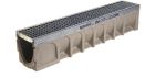 Caniveau en beton polymere feuillure acier galvanise avec grille caillebotis acier galvanise ACO MULTIDRAIN 100 - long. 1m x larg. 150mm x haut. 210mm - classe C250
