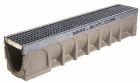 Caniveau en beton polymere feuillure acier galvanise avec grille caillebotis acier galvanise ACO MULTIDRAIN 100 - long. 1m x larg. 200mm x haut. 265mm - classe C250