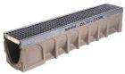 Caniveau en beton polymere feuillure acier galvanise avec grille caillebotis fonte ACO MULTIDRAIN 100 - long. 1m x larg. 200mm x haut. 265mm - classe C250