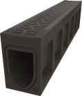 Caniveau en beton polymere ACO Monoblock Urbain P200V noir marbre - long. 1m x larg. 200mm x haut. 320mm - classe D400