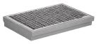 Gratte-pieds complet avec bac en beton polyester (sortie verticale centree) et grille en metal deploye acier galvanise, L 60 x l 40 x H 8 cm