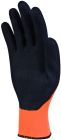 Gants tricot polyester fluo - enduction mousse de latex - jauge 13 Noir - Orange T7