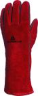 Gants soudeur tout croute bovin - fil kevlar Rouge T10
