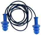 SACHET DE 10 PAIRES DE BOUCHONS D'OREILLES DETECTABLES EN SILICONE AVEC CORDON + 1 BOITE DE RANGEMENT - SNR29dB Taille Unique Bleu Clair