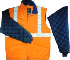 Veste chaude manches amovibles Taille XXL orange fluo