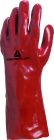 Gants en vinyle tout enduit sur support jersey long. 35 cm Rouge T10