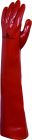 Gants en vinyle chimique superieur tout enduit sur support jersey long. 60 cm Rouge T10