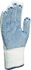 Gants tricot polyester/coton - paume picots vinyle - jauge 7 Blanc T9