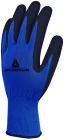 Gants tricot polyester coton - paume enduite latex - jauge 10 Bleu T10