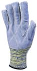 Gants tricot taeki 5 - paume cuir de bovin - jauge 10 Jaune - Gris T9