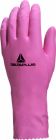 Gants menage latex floque Rose T7/8