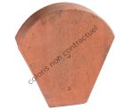 Tuile double bourrelet terre cuite Romane Sans Rose Flamme - long. 42 cm