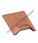 Tuile de ventilation terre cuite PV10 Flamme Rustique - long. 46 cm x larg. 30,6 cm