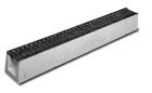 Caniveau beton + grille passerelle acier DRAINECO 90 - long. 1m x larg. 130mm x haut. 115mm - classe A15