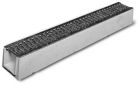 Caniveau beton + grille passerelle acier DRAINECO 100 - long. 1m x larg. 155mm x haut. 120mm - classe A15