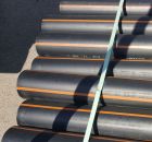 Tube polyethylene haute densite noir bandes marron pour reseaux assainissement sous pression POLYVAV PE100 16 bars SDR 11 - diam. 90mm x long. 6m