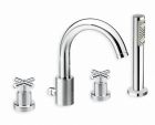Melangeur de bain douche EXECUTIVE 4 trous sur gorge - chrome