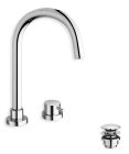 lavabo triverde 2 trous chrome + vidage up & down