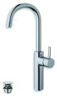 lavabo triverde bec haut 384 mm chrome + vidage up&down