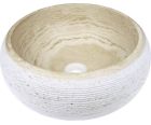 vasque en pierre ronde d.42 h.15 cm sable raye