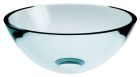 vasque en verre trempe a poser d.44 cm / h.14 cm transparent