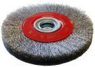 BROSSE CIRCULAIRE AVEC BAGUES D.200X20X32 FILS ONDULES INOX