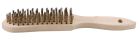 BROSSE METALLIQUE A MAIN 295X30 LAIT.4RG MANCHE BOIS