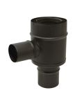 TE 90° PIQUAGE PRISE D'AIR Ø60 SIMPLE PAROI Ø80 NOIR APOLLO PELLETS Ø80/125