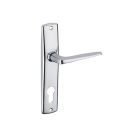 Ensemble poignee de porte Ares chrome 165 mm a cylindre
