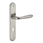 Ensemble poignee de porte Athena acier brosse 195 mm a cle