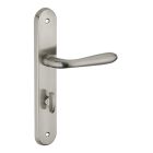 Ensemble poignee de porte Athena acier brosse 195 mm a condamnation