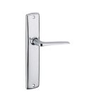 Ensemble poignee de porte Demeter chrome 195 mm a bec de cane