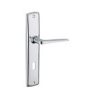 Ensemble poignee de porte Demeter chrome 195 mm a cle