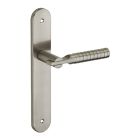 Ensemble poignee de porte Diane aluminium 195 mm a bec de canne