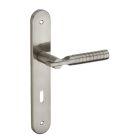 Ensemble poignee de porte Diane aluminium 195 mm a cle