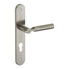 Ensemble poignee de porte Diane aluminium 195 mm a cylindre