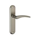 Ensemble poignee de porte Vesta aluminium brosse 165 mm a bec de canne