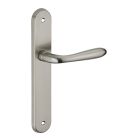 Poignee de porte a bequille Athena acier brosse 195mm