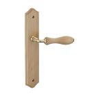 Poignee de porte a bequille Themis bois brut 195mm