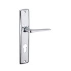 Poignee de porte pour serrure a cylindre Demeter chrome 195mm