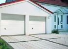 Porte de garage sectionnelle acier rainure M larg. 2,5 m x haut. 2,125 m blanc RAL 9016