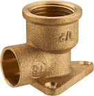 coude applique fer/cuivre Ø14 F.15x21 lien 1 piece