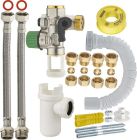 kit raccordement facile chauffe-eau avec groupe de securite teflonne coque 1 piece