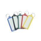 Porte etiquette plastique a fenetre avec anneau - coloris assortis x 10