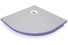Receveur de douche polystyrene extrude carre JACKOBOARD AQUA DECENTRE violet et gris quart de rond - long. 90cm x larg. 90cm