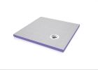 Receveur de douche polystyrene extrude carre JACKOBOARD AQUA DECENTRE violet et gris carre - long. 100cm x larg. 100cm