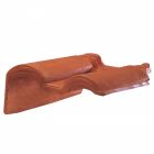 Tuile double bourrelet terre cuite Artoise Noir brillant - long. 32,3 cm x larg. 24,6 cm