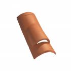 Tuile chatiere terre cuite Canal Rouge - long. 47 cm x larg. 18 cm