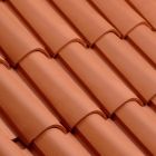 Tuile terre cuite Canal S Rouge - long. 49 cm x larg. 28 cm