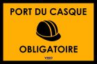 Panneau de chantier plastique alveolaire : PORT DU CASQUE OBLIGATOIRE